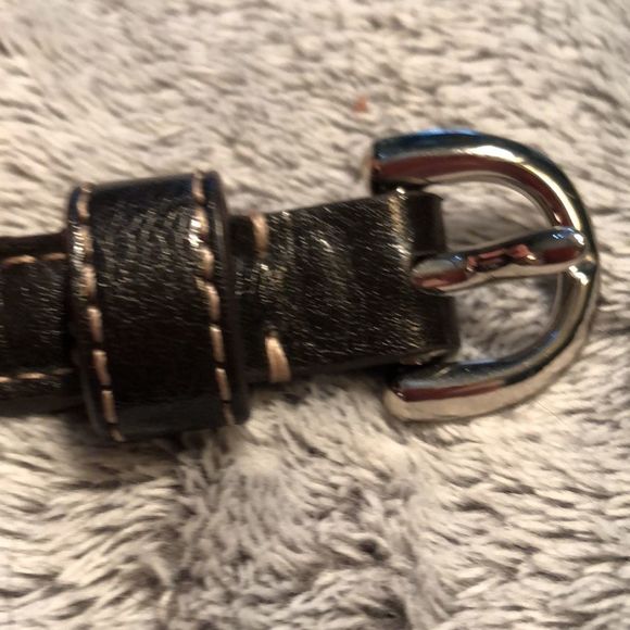 NWOT Coach Belt/ brown with silver tone metal linked circles/5 holes - Picture 9 of 9